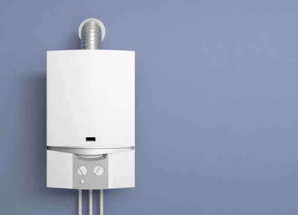 Wandhängender Warmwasserboiler mit Bedienfeld
